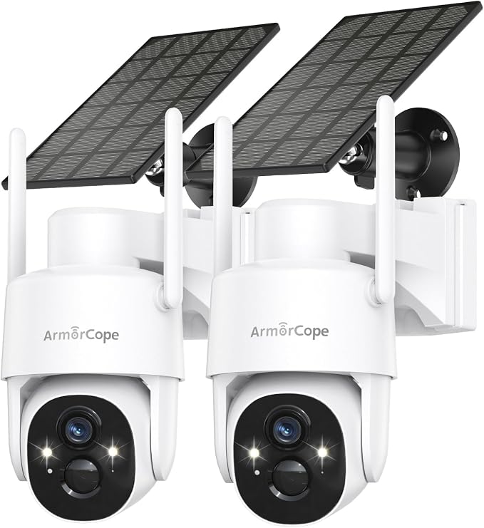Armorcope Solar Security Cameras Wireless Outdoor, 360° View Battery Powered by Armorcope