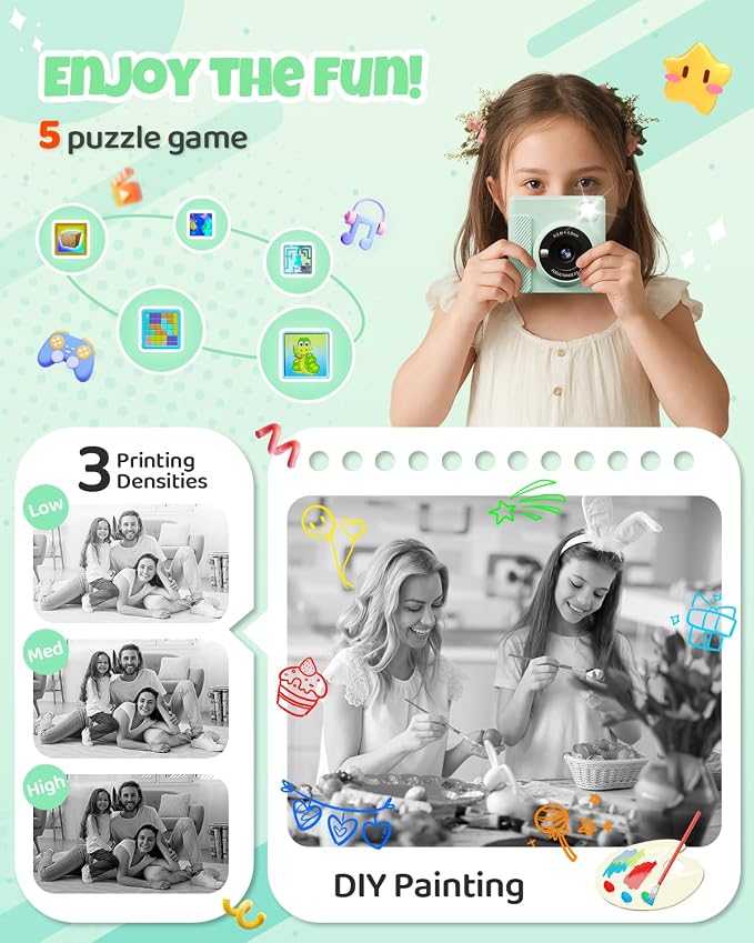 TIATUA Kids Instant Print Camera, Christmas Birthday Gifts - Image 5