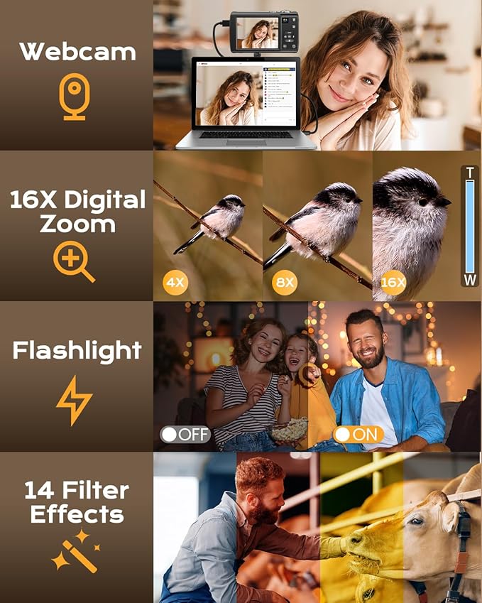 8K Digital Camera for Photography, 2026 Latest WiFi 88MP Vlogging Camera for - Image 6
