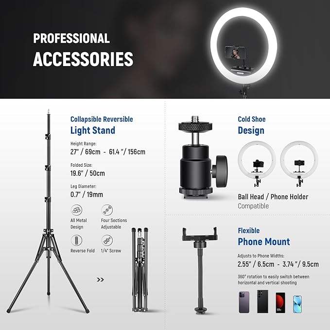 NEEWER Professional 18 Inch Ring Light - Image 6