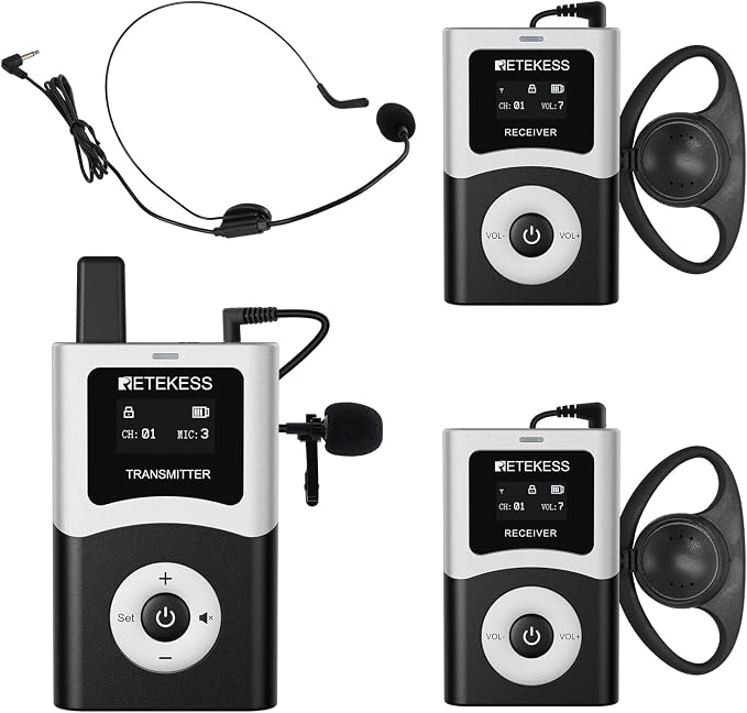 Retekess T130U Whisper Tour Guide System, Tour Guide Microphone and Speaker by Retekess