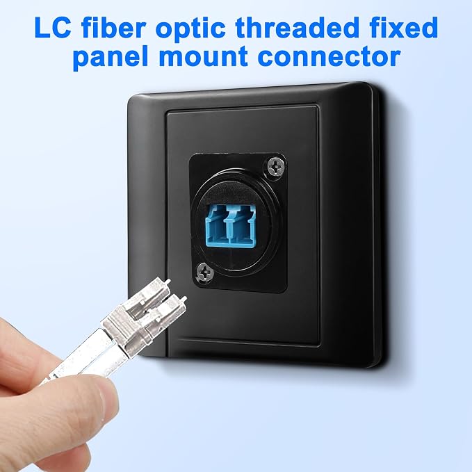 XMSJSIY LC Fiber Optic Panel Mount Adapter Connector D-Type LC Female to Female - Image 5