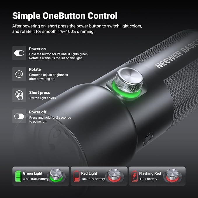 NEEWER Basics RGB Photography Flashlight, 4 Colors/20 GOBO - Image 5