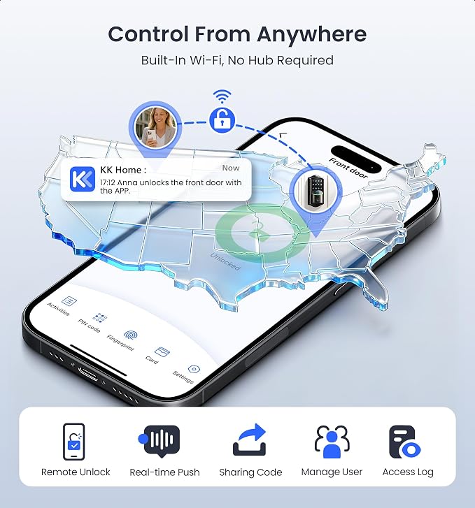 Veise VE027-K Built-in WiFi Smart Lock - Image 3