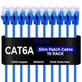 Rapink Patch Cables Cat6a 10ft Slim, Cat6a Ethernet Patch Cable 10G Support by Rapink