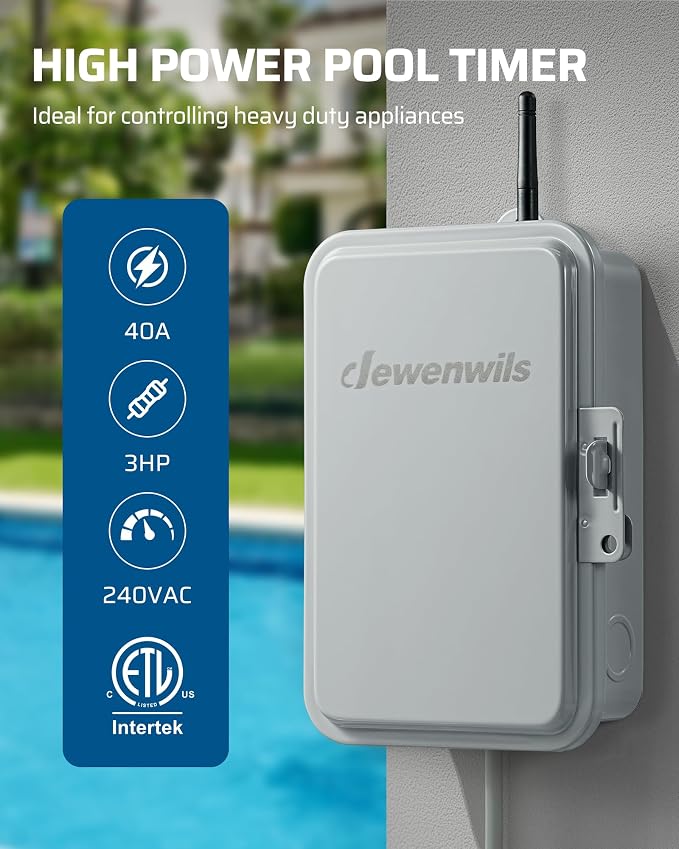 DEWENWILS 800 Series Z-Wave Long Range Timer, Heavy Duty 3HP, 40-Amp Metal Box - Image 2