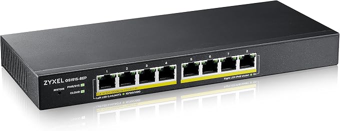 Zyxel 8 Port PoE Switch | Smart Managed | Gigabit Network Ethernet Switch | 8X by ZYXELNETWORKS