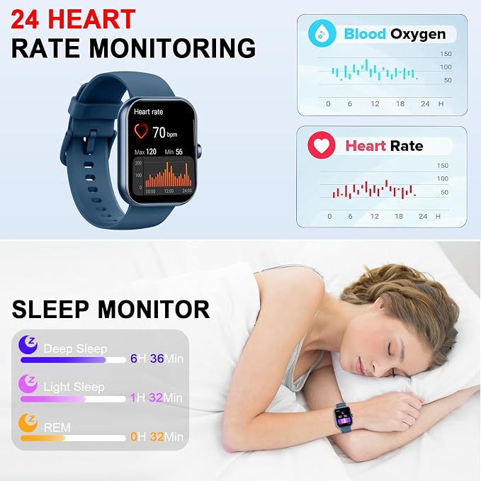 Jugeman Smart Watch for Men Answer/Make Calls, 1.96" Fitness Watch - Image 6