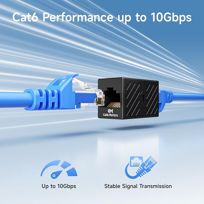 Cable Matters 2-Pack 10Gbps Cat 6 Ethernet Coupler in Black, Compatible - Image 3