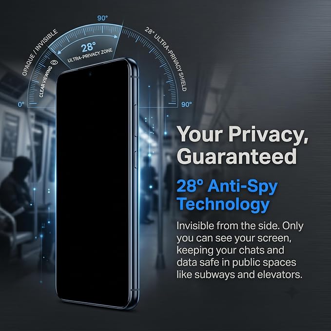 2 Pack Galaxy S22 Plus Privacy Screen Protector, Anti-Scratch, Bubble-Free - Image 2
