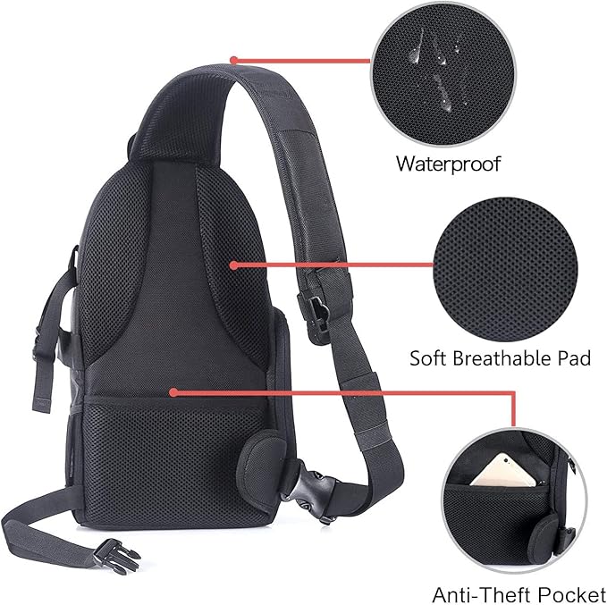 MOSISO Camera Sling Bag, DSLR/SLR/Mirrorless Camera Case Shockproof Photography - Image 4