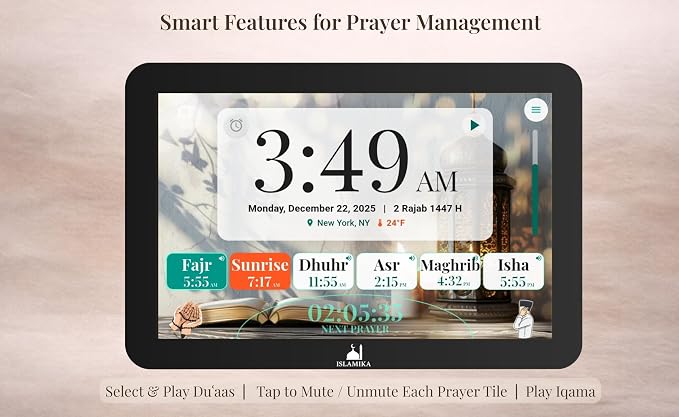 Islamika Smart Islamic Display 10” – WiFi Azan Clock, Global Prayer Times - Image 4