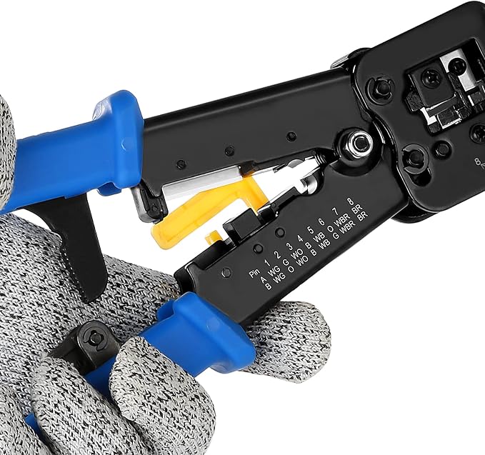 RJ45 Crimp Tool Kit Pass Thru Cat5 Cat5e Cat6 RJ45 Crimping Tool - Image 2
