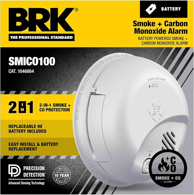 First Alert BRK SMCO100 Battery-Operated Combination Smoke & Carbon Monoxide - Image 2