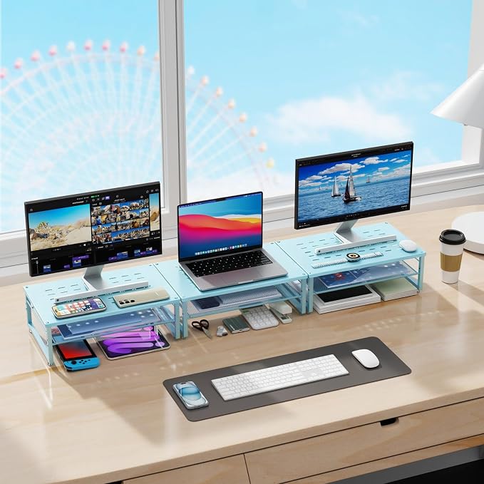 gianotter 2-Tier Metal Monitor Stand Riser, Desk Organizer - Image 6