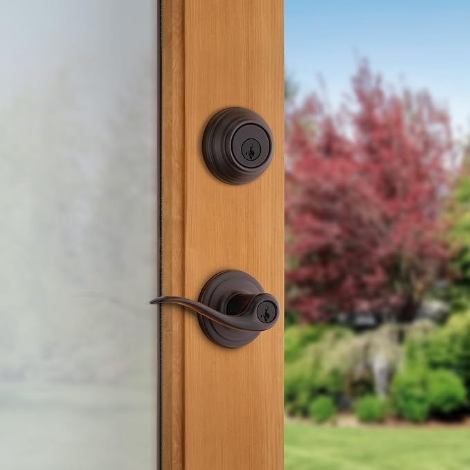 Kwikset 991 Tustin Entry Lever and Single Cylinder Deadbolt Combo Pack - Image 2