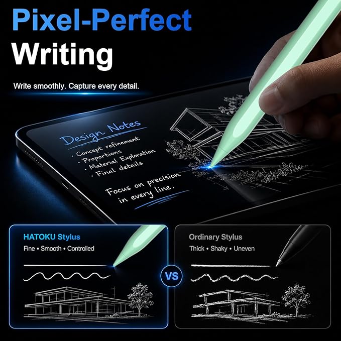 HATOKU Stylus Pen for iPad 2018-2026, 15 Mins Fast Charging Pencil 1st Gen - Image 3