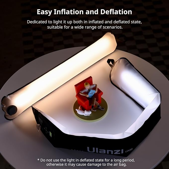 Ulanzi UA20 20W Bi-Color Inflatable Tube Light, Portable Handheld Magnetic - Image 2