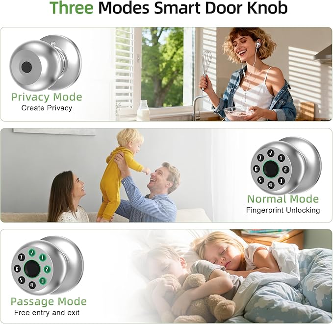 Fingerprint Door Knob, Smart Door Knob, Biometric Door Knob - Image 4