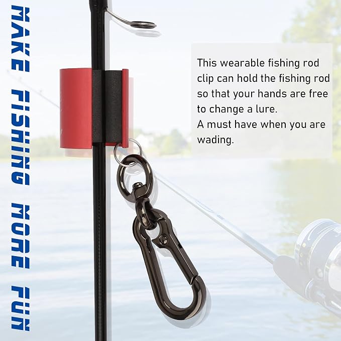 Dovesun Creek Rod Clips Wearable Fishing Rod Holder Clip Fly Fishing Pole - Image 2