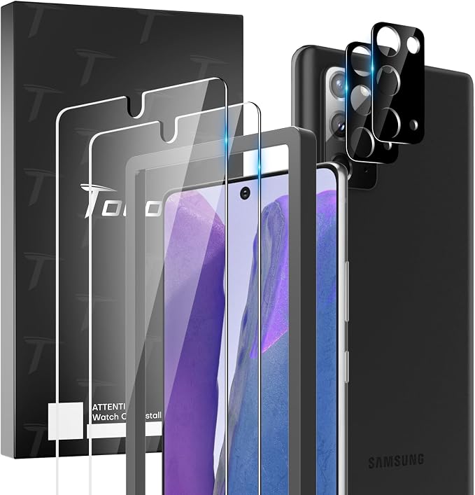 TOCOL 4 Pack fit for Samsung Galaxy Note 20 5G- 2 Pack Tempered Glass Screen by TOCOL