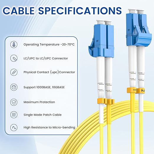 SpeedyCables- LC to LC Single Mode Fiber Patch Cable 0.2M, OS2 1G/10Gb Duplex - Image 5