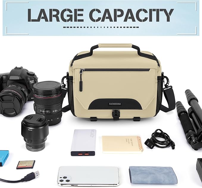 RAINSMORE Camera Bag, DSLR/SLR/Mirrorless Small Camera Sling Bag Waterproof - Image 8