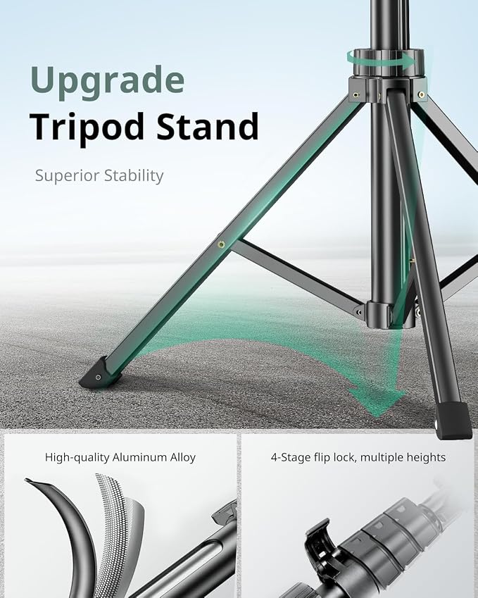 SENSYNE 62" Phone Tripod & Selfie Stick, Extendable Cell Phone Tripod Stand - Image 3