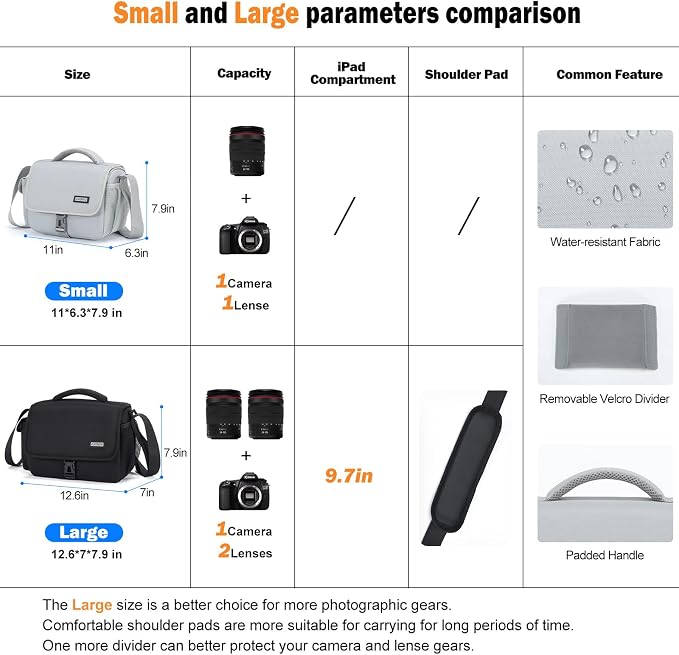 CADeN Camera Bag Case Shoulder Crossbody Bag Compatible - Image 2