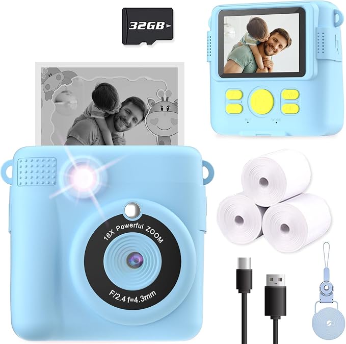 ESOXOFFORE Kids Camera Instant Print, Christmas Birthday Gifts by ESOXOFFORE