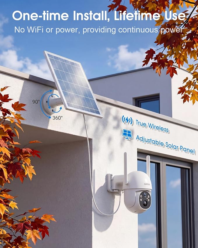 SANSCO 4G LTE Cellular Solar Security Camera Wireless Outdoor, Lifetime Free - Image 3