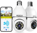 WESECUU Light Bulb Security Camera -5G& 2.4GHz WiFi 2K Security Cameras by WESECUU