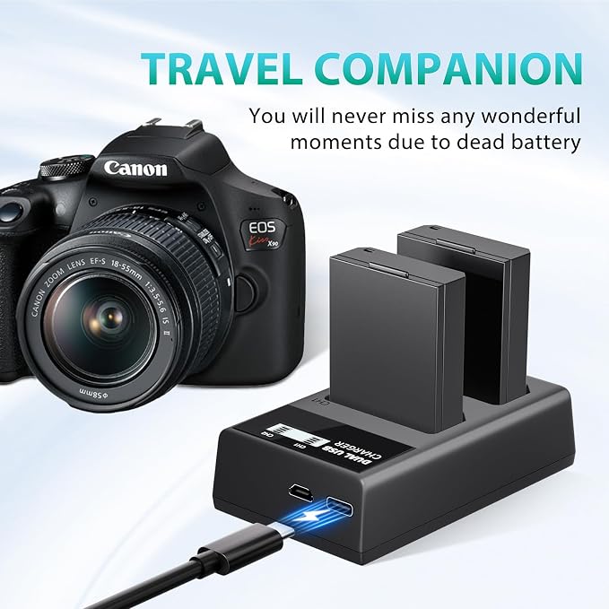 LP LP-E10 Battery Charger, LCD Dual Charger Compatible - Image 6