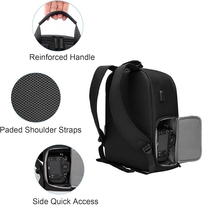 CADeN Camera Backpack Bag with Laptop Compartment 15.6" - Image 7