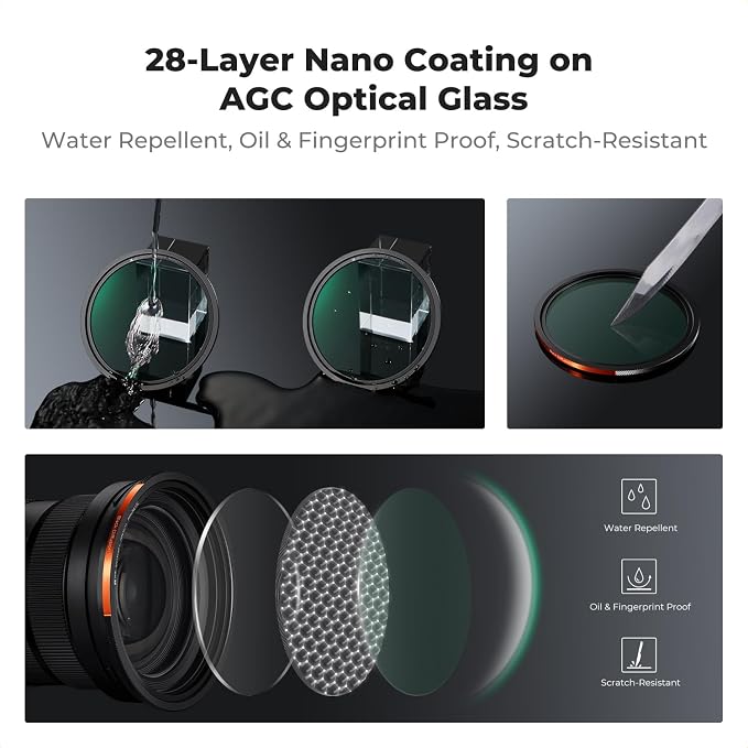 K&F CONCEPT 52mm Magnetic 1s Swap 5-Pack: CPL + VND2-32 + Black Diffusion 1/4 + - Image 4