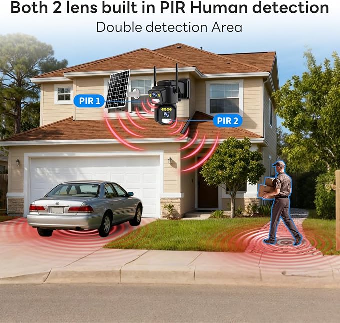 LETSCEE Dual Lens Security Cameras Wireless Outdoor，Solar Cameras - Image 7