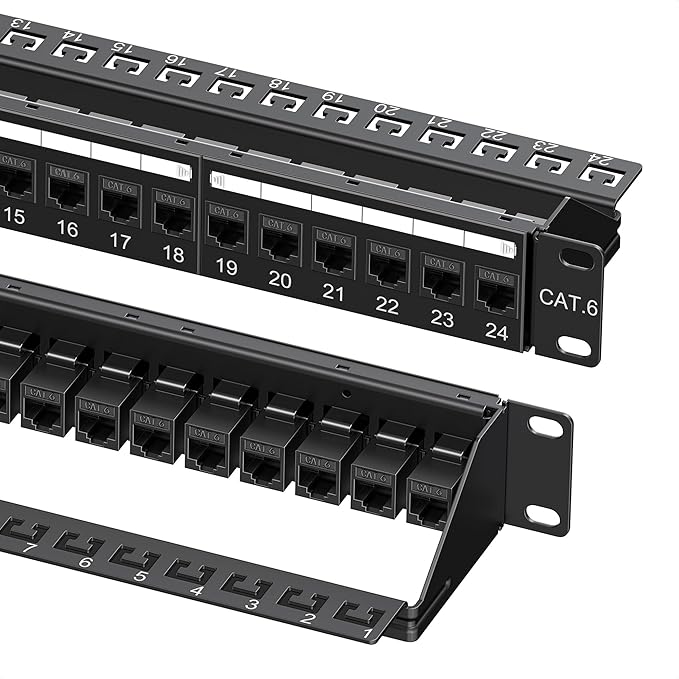Cable Matters 1U 19-Inch 24-Port 10Gbps Cat6 Ethernet Patch Panel by CableMatters