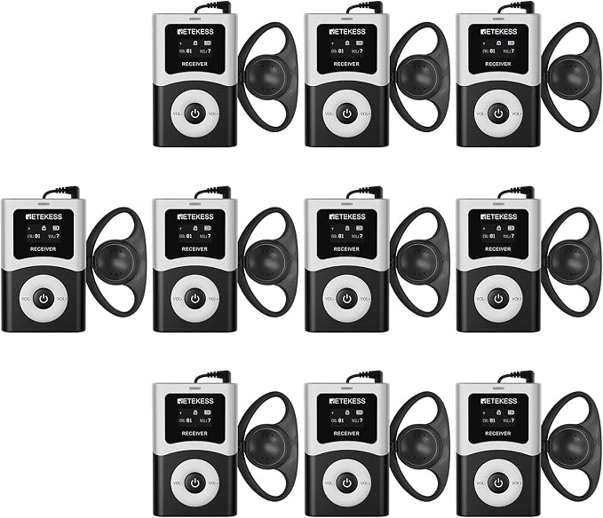 Retekess T130U Audio Tour Guide System, Tour Guide Headsets by Retekess