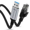 USB to Ethernet Cable 15 FT, USB 3.0 A to RJ45 Male Nylon Adapters, Gigabit by DUTEVOLNS