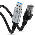USB to Ethernet Cable 10 FT, USB 3.0 A to RJ45 Male Nylon Adapters, Gigabit by DUTEVOLNS