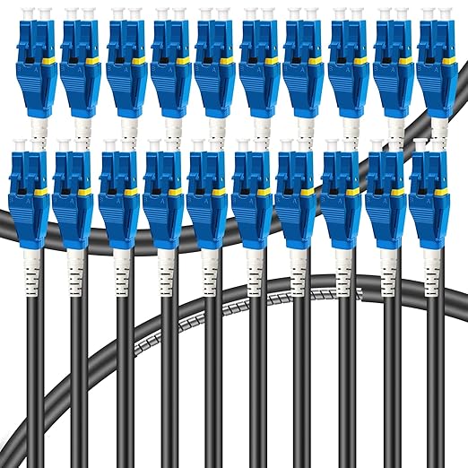 20-Pack - 10m Uniboot LC to LC Armored Fiber Patch Cable, Singlemode 9/125um by Bangun