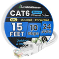 Cat 6 Ethernet Cable 15 ft, Indoor&Outdoor, High Speed 10Gbps 24AWG Pure Copper by CableGeeker
