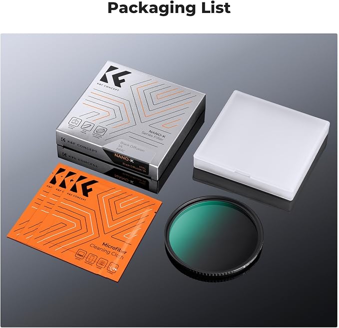 K&F CONCEPT 49mm Black Diffusion 1/4 Filter Mist Cinematic Effect Filter - Image 7