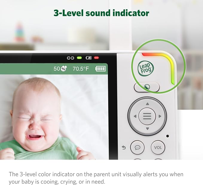 LeapFrog LF915-2HD Baby Monitor, 2 Cameras, 5” 720p Screen, 360° Pan-Tilt-Zoom - Image 8