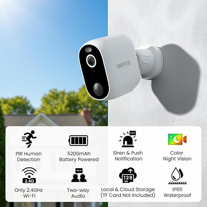 2K 3MP Security Cameras Wireless Outdoor, Battery Powered AI Human Detection - Image 2