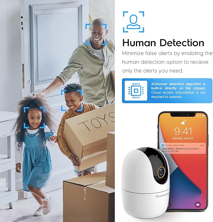Amcrest 4MP WiFi Camera Indoor Camera, Sound & Baby Monitor, Human & Pet - Image 4
