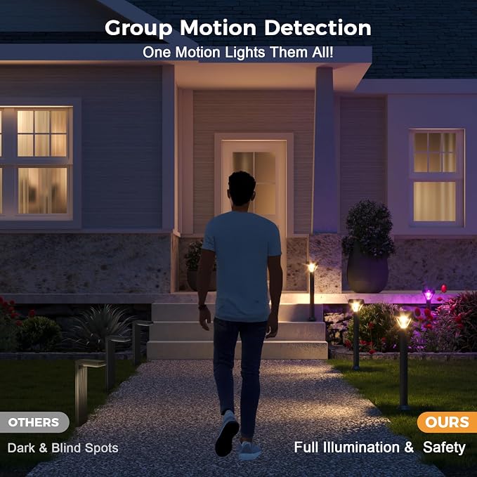 XMCOSY+ Smart Solar Pathway Lights Outdoor, Motion Sensor Landscape Lighting - Image 4