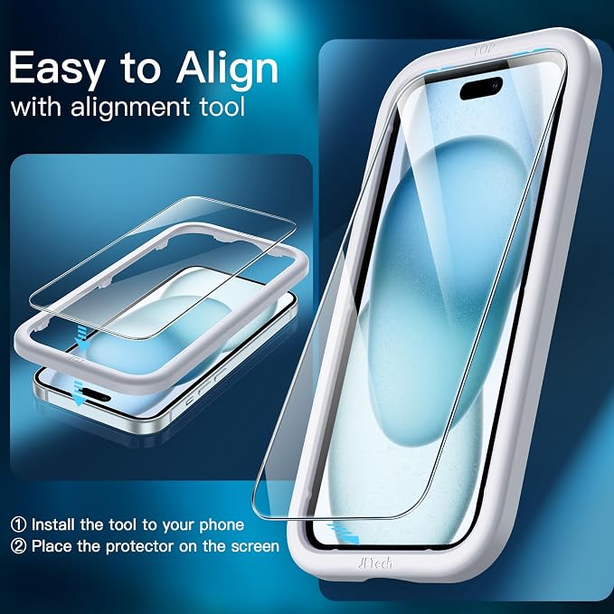 JETech Screen Protector for iPhone 15 Plus 6.7-Inch - Image 5