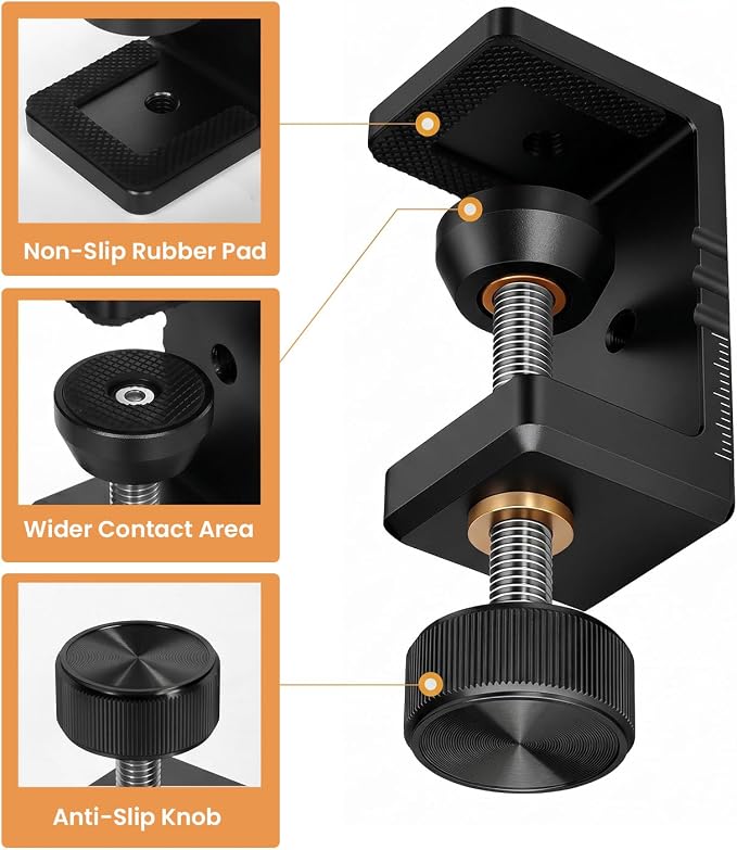Heavy Duty C Clamp & Desk Clamp, Aluminum Alloy Table Mount - Image 5