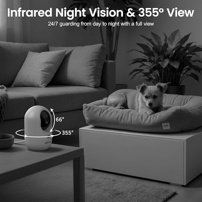 INFIYA 2K Indoor Camera-One-Touch Call Baby/Elderly Monitor Pet Camera 360° PTZ - Image 7